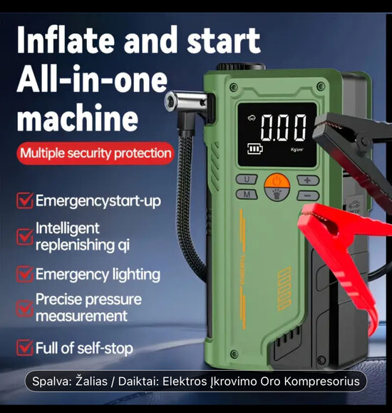 SOS Komplektas  nešiojamas auto PowerBankas